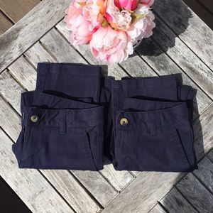 2 pairs, navy blue slacks clasp closure